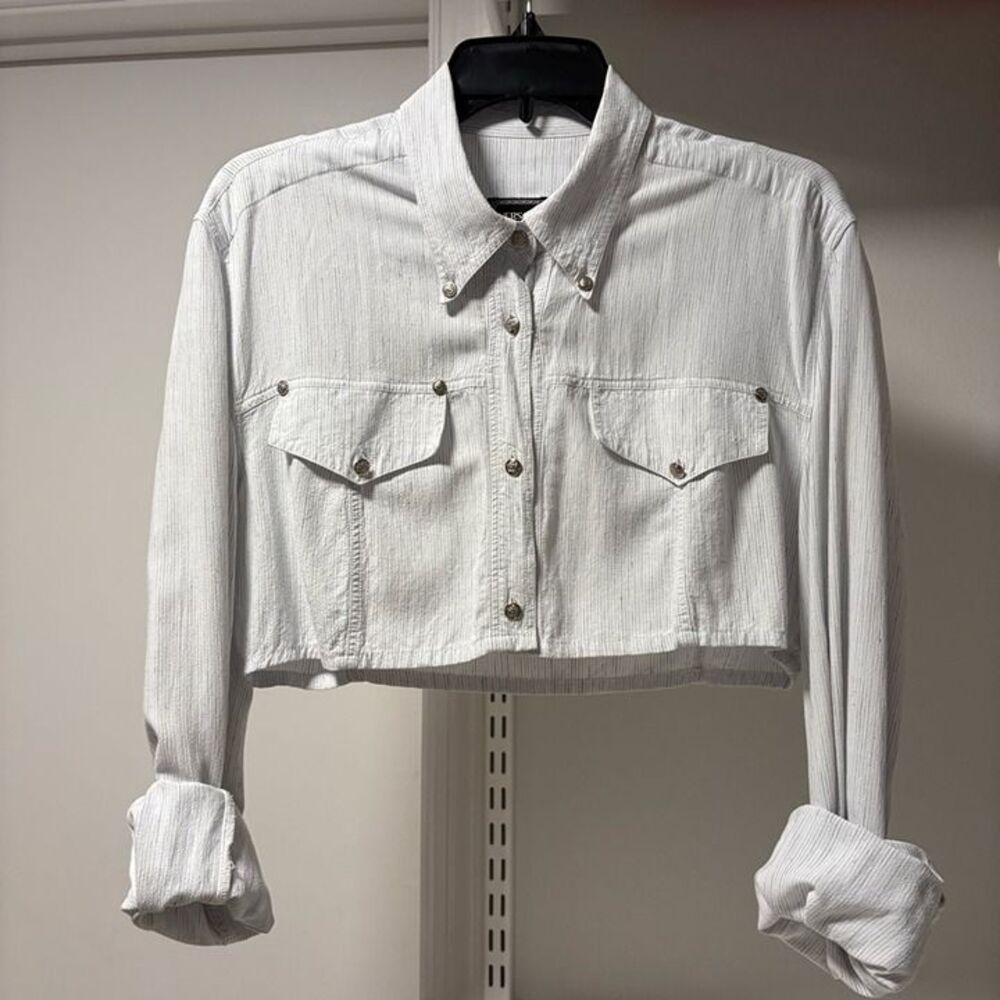 Vintage Versace Oxford Button Down Shirt Reworked Designer - Picture 7 of 10